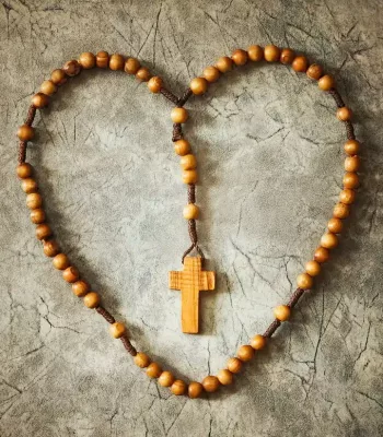Handcrafted Wood Rosary from Bethlehem made of Olive Wood