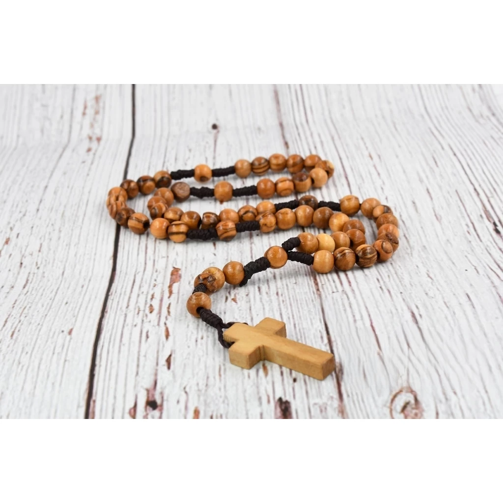 Holy Land Olive Wood Rosary Prayer Beads with Cross