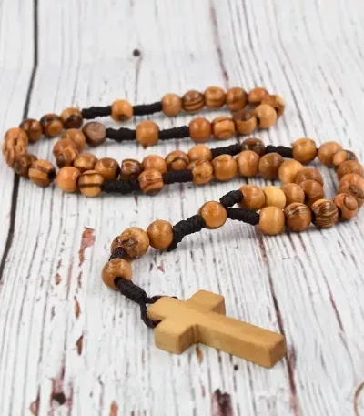 Holy Land Olive Wood Rosary Prayer Beads with Cross