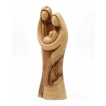 Abstract Olive Wood Holy Family sculpture crafted by Bethlehem artisans