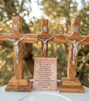 Authentic Holy Land olive wood cross with certificate of authenticity