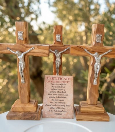 Authentic Holy Land olive wood cross with certificate of authenticity