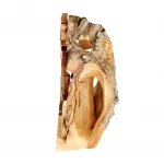 Hand-carved Bethlehem scene displayed as premium Christmas religious art